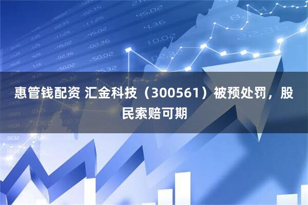 惠管钱配资 汇金科技（300561）被预处罚，股民索赔可期